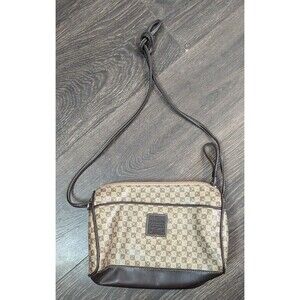 Liz Claiborne Purse Crossbody Logo Long Strap Red Interior